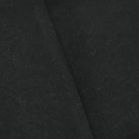 1 YD PC-Pitch Black Semi-Opaque Brushed Wool Blend Twill Jacketing Fabric