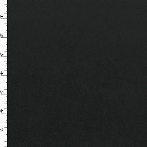 2 YD PC-True Black Melton Wool Twill Jacketing Fabric