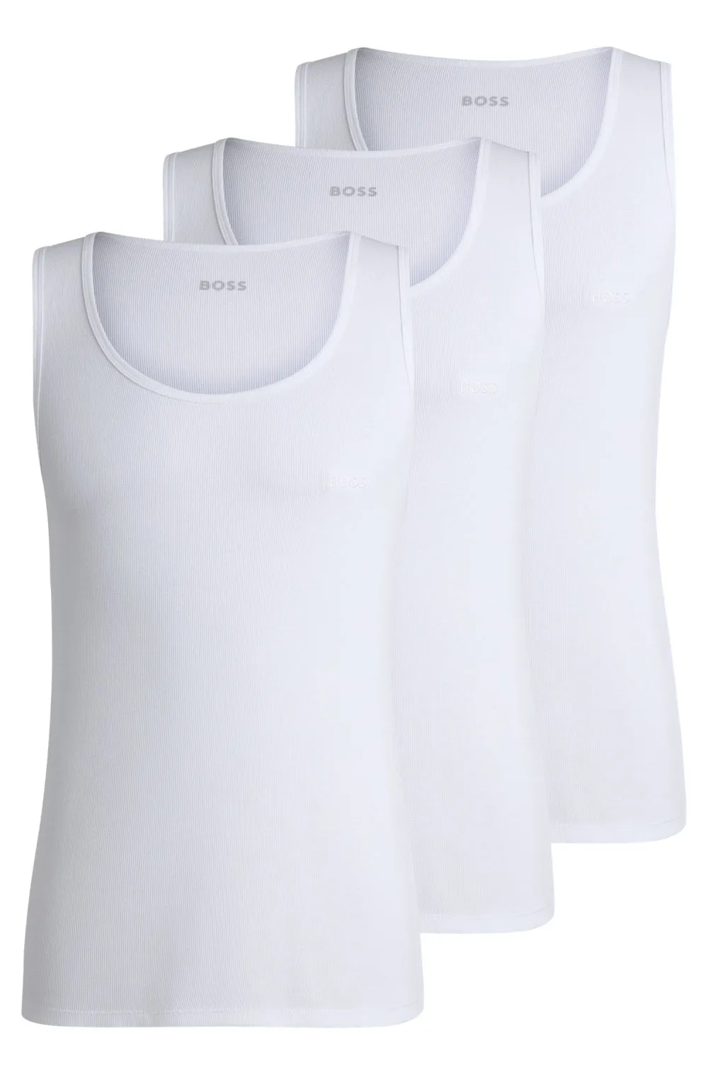 3-Pack Ribbed Tank Tops, White