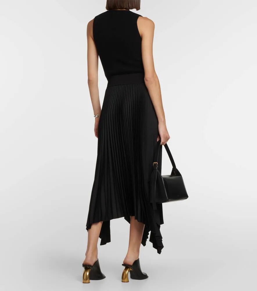 Ade JOSEPH pleated midi skirt, black