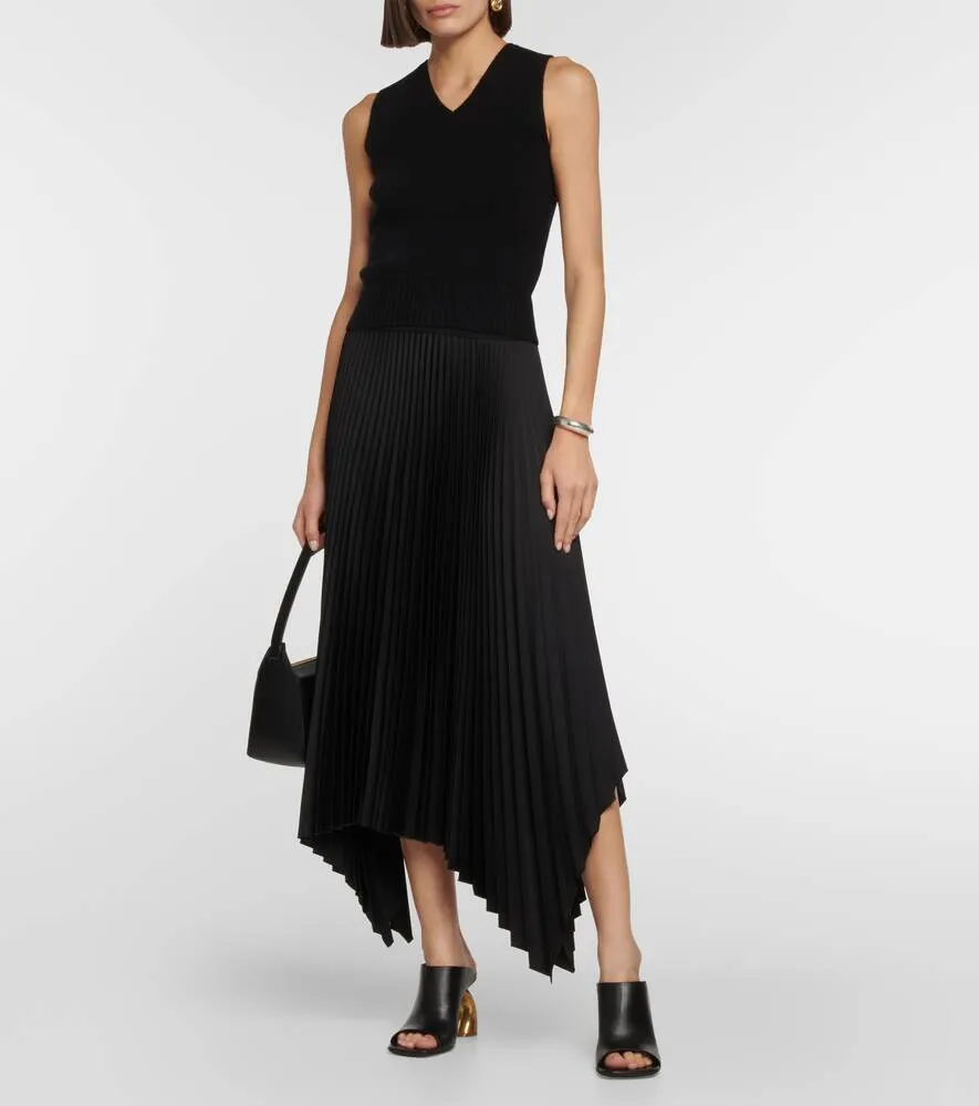 Ade JOSEPH pleated midi skirt, black