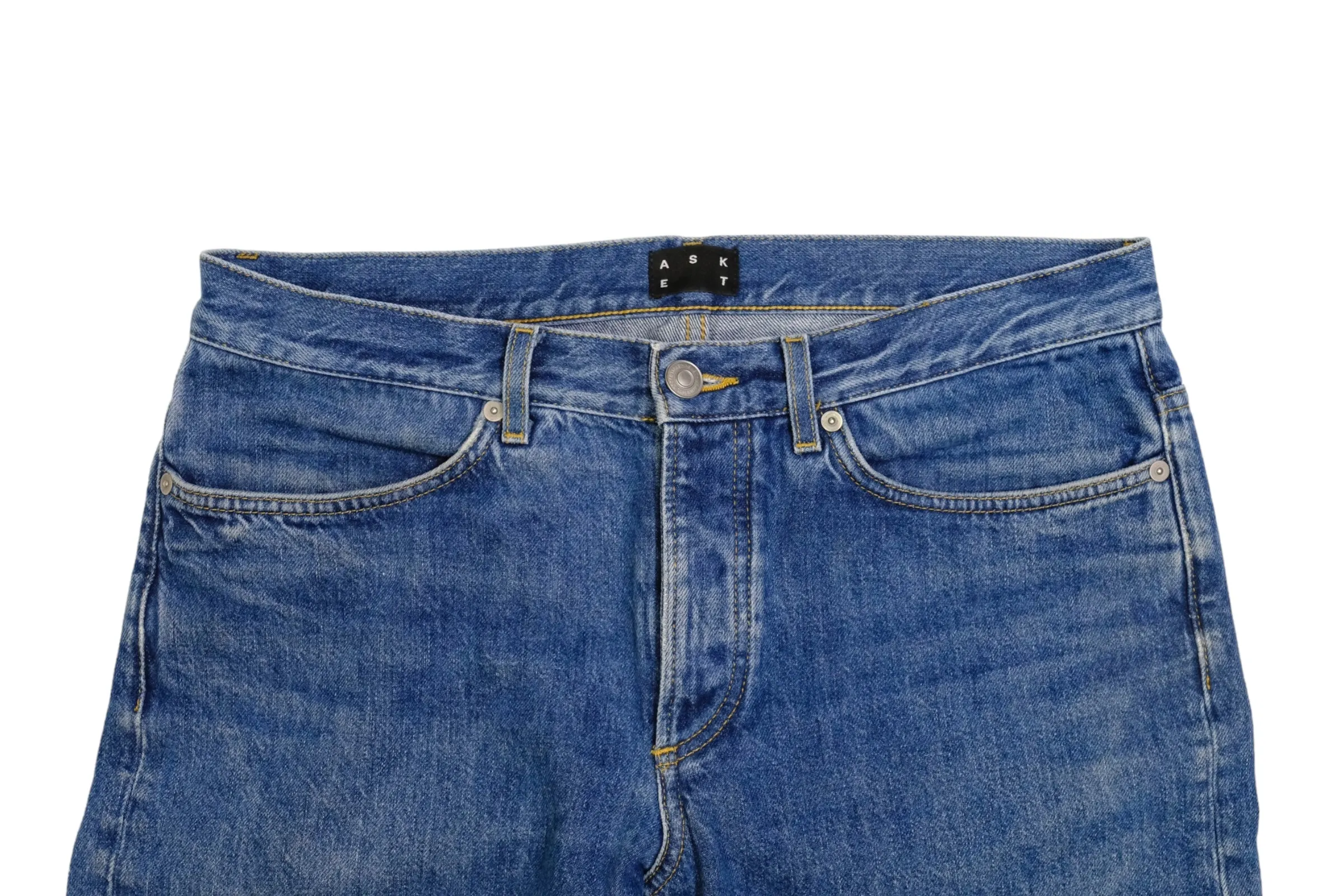 Asket - Washed Blue High Rise 5-Pocket Jeans 32/34