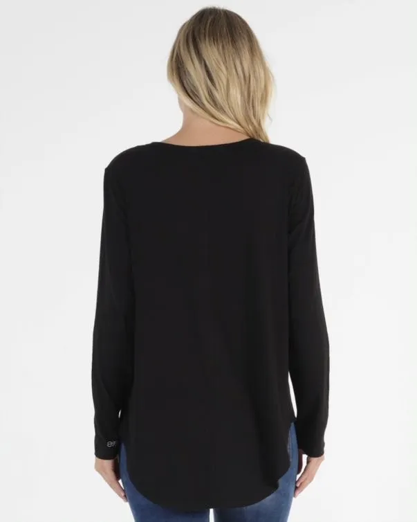 Betty Basics Megan Long Sleeve Top Black