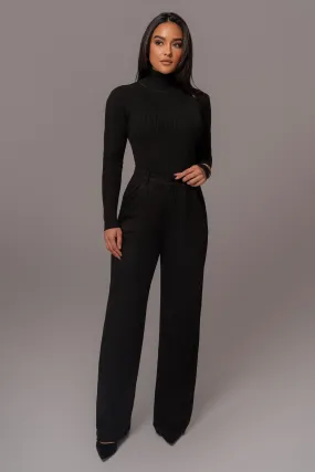 Black Classic High Rise Trousers