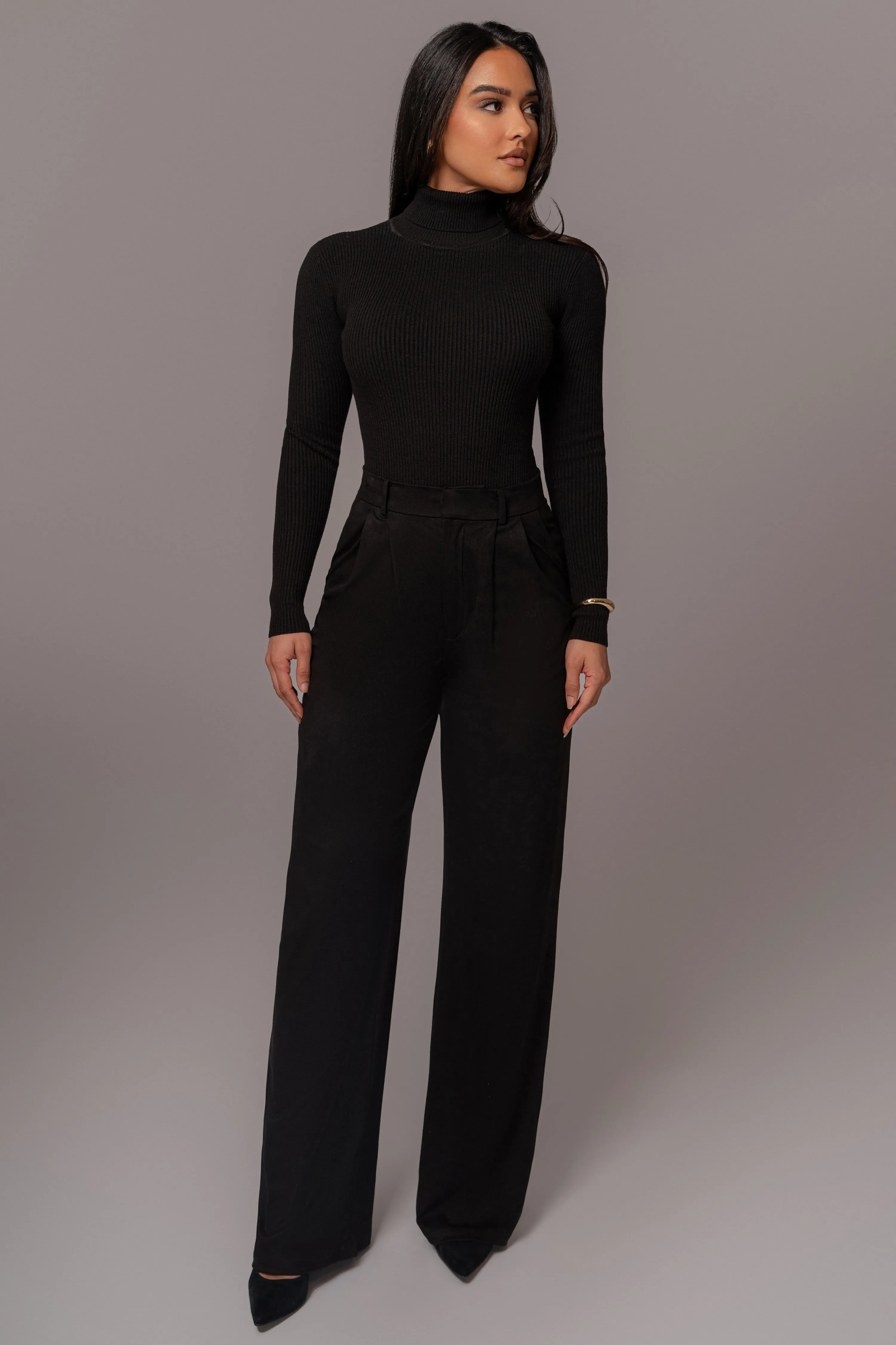 Black Classic High Rise Trousers