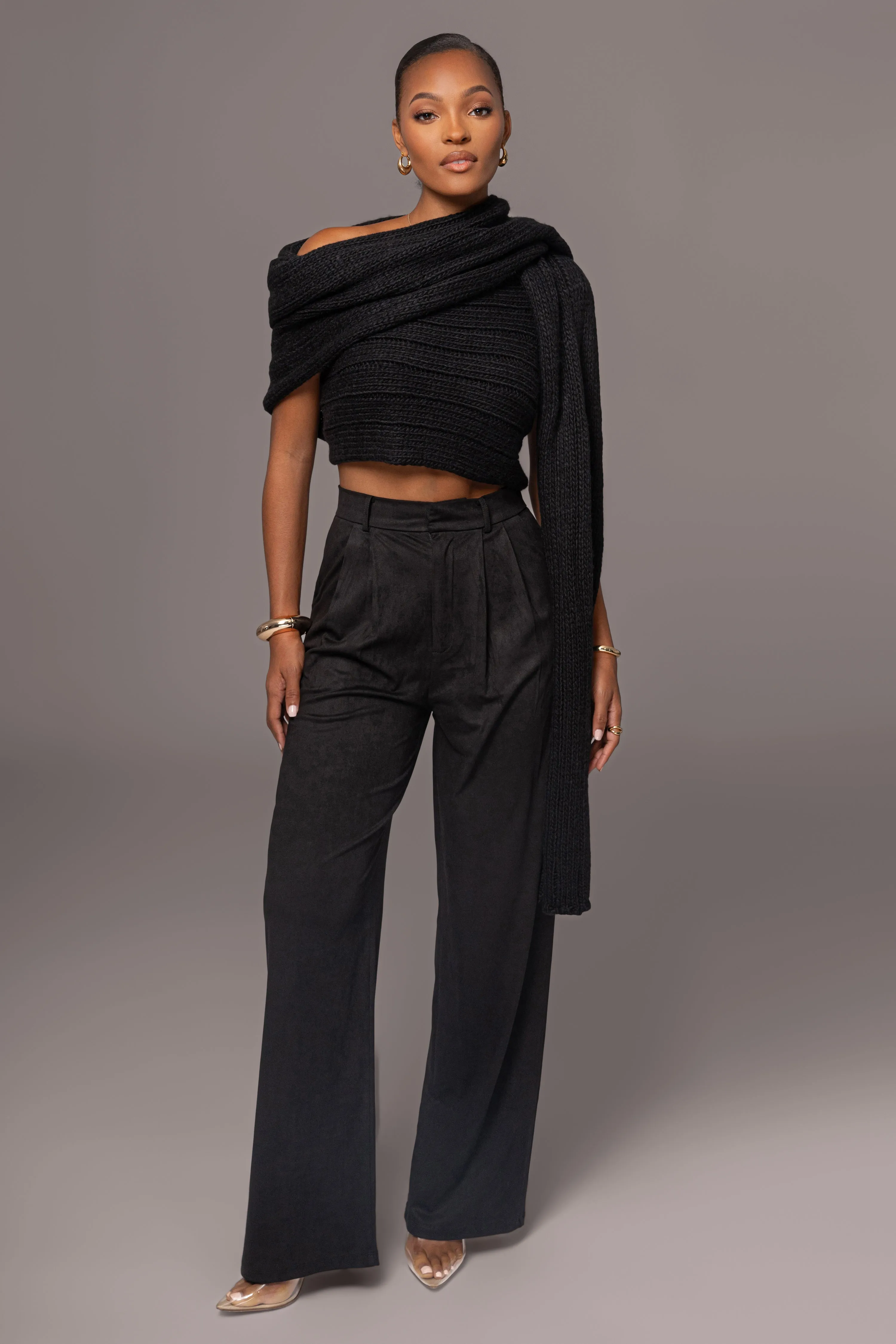 Black Classic High Rise Trousers