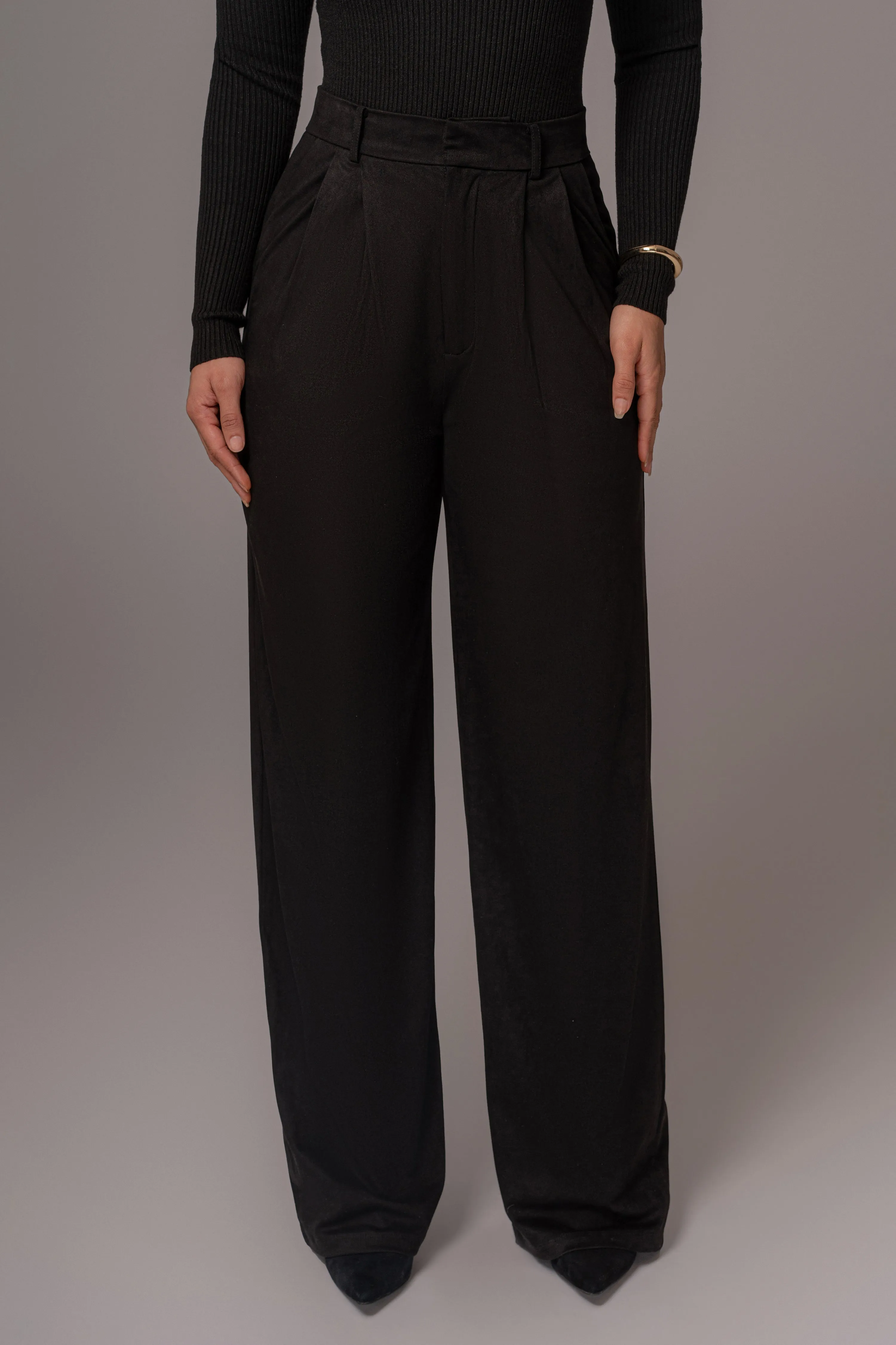 Black Classic High Rise Trousers