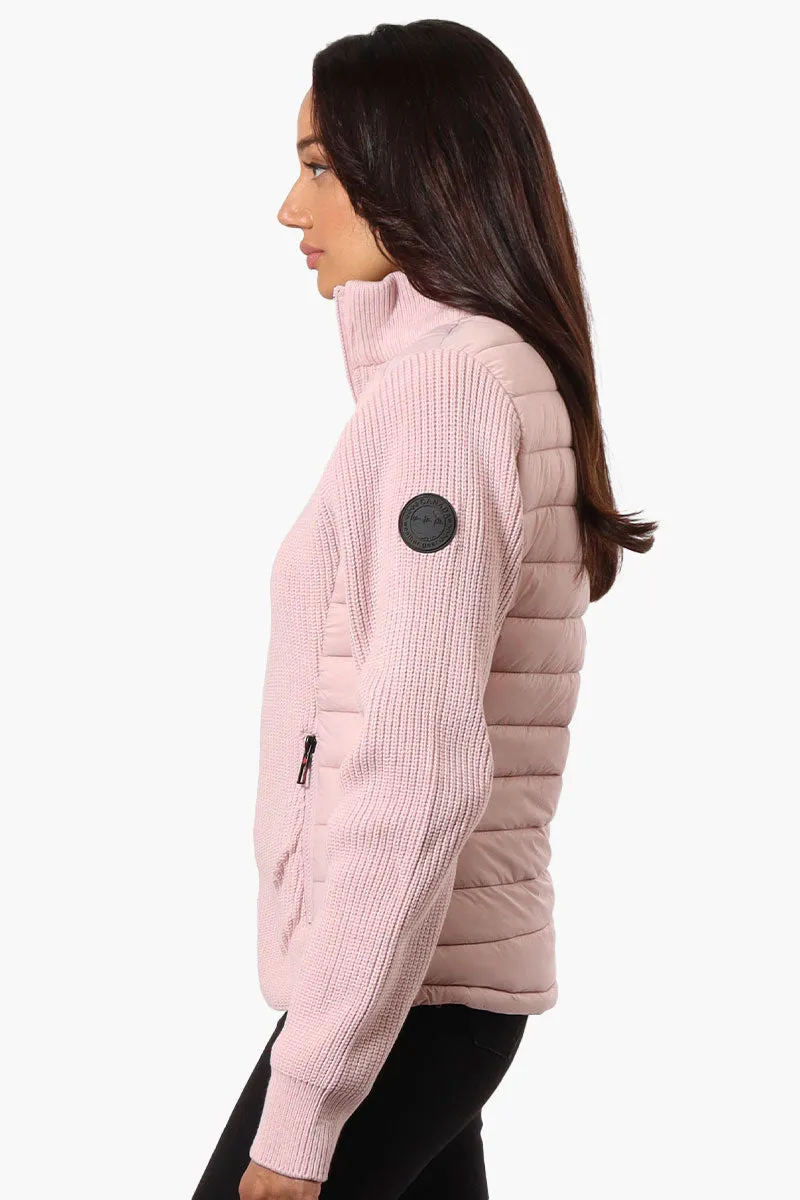 Canada Weather Gear Sweater Knit Zip Up Lightweight Jacket - Pink