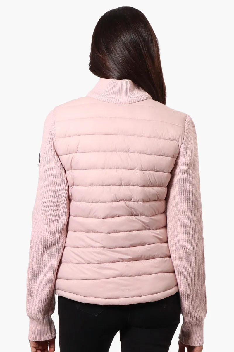 Canada Weather Gear Sweater Knit Zip Up Lightweight Jacket - Pink