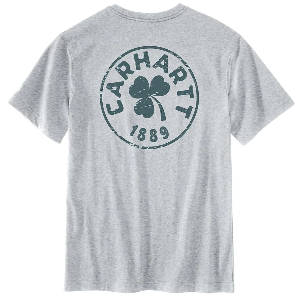 Carhartt 106219 Men's Relaxed Fit Heavyweight Short-Sleeve Pocket Shamrock GRAP