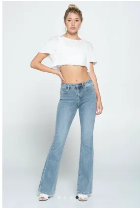 Classic Mid Rise Flare Jeans