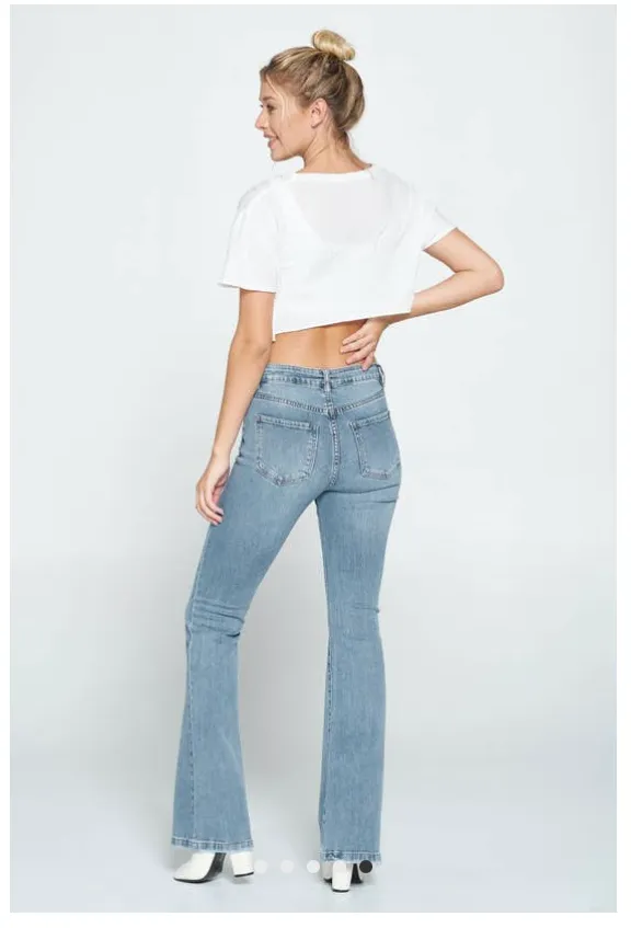 Classic Mid Rise Flare Jeans