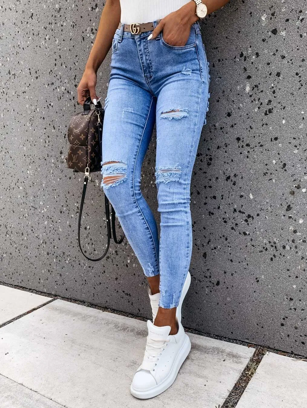 Classic Ripped Skinny Jeans