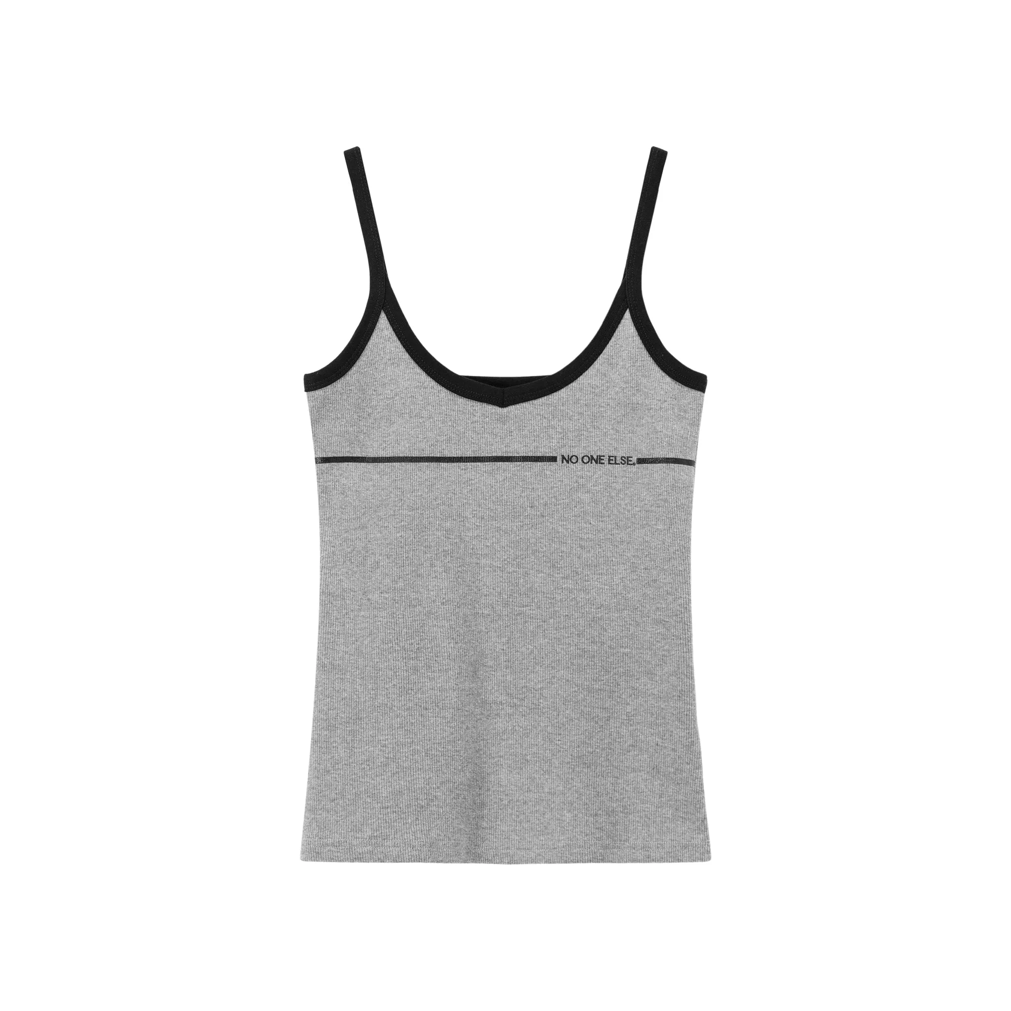 Color Lined Ribbed Sleeveless Tank Top