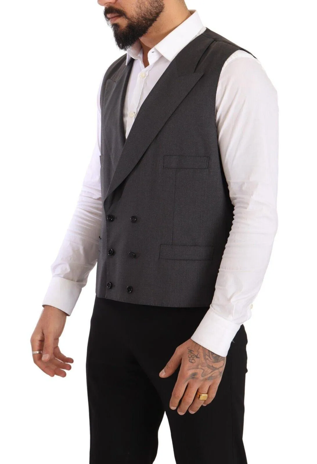 Dolce & Gabbana Gray Double Breasted 2 Piece SICILIA Blazer