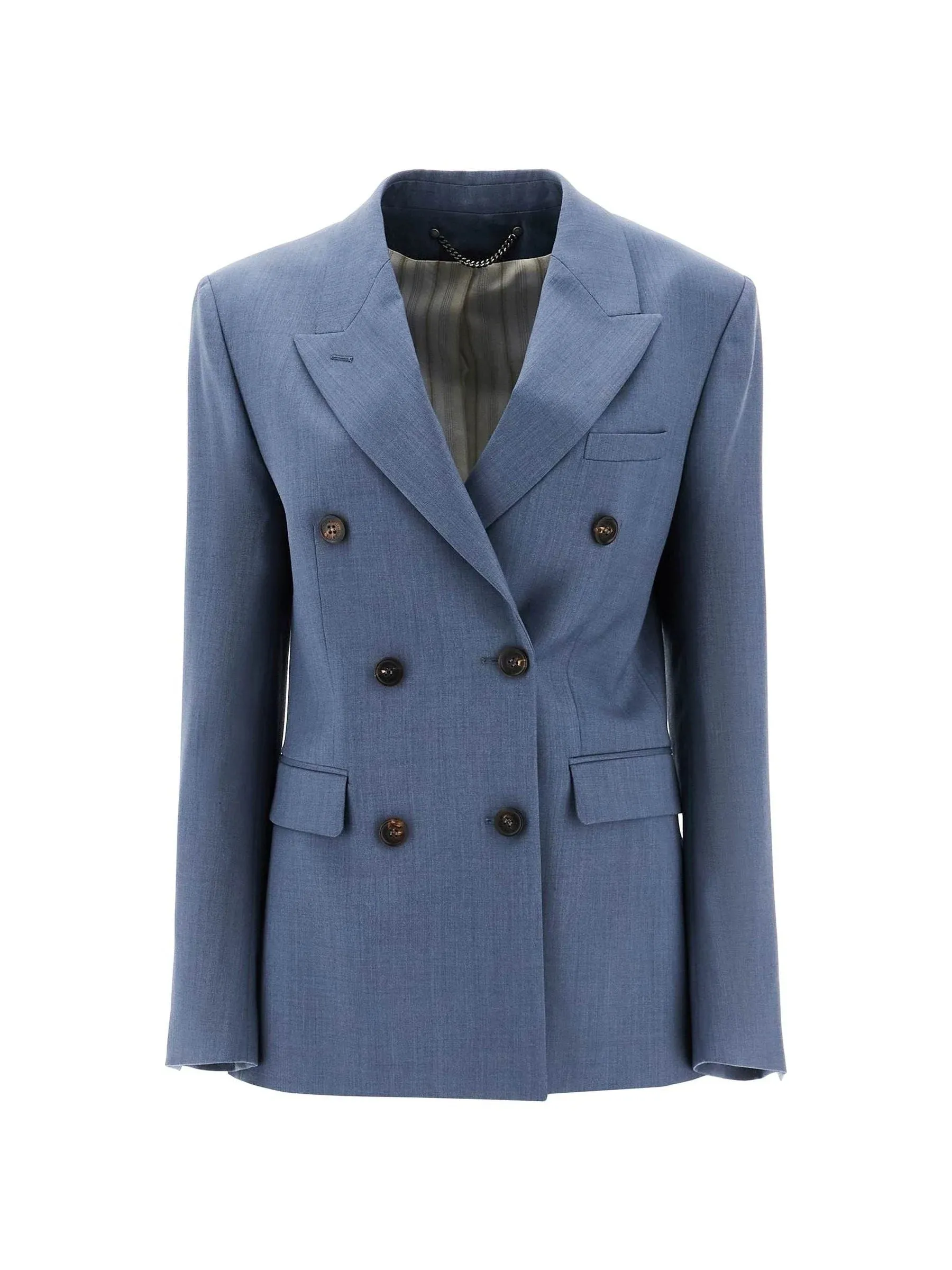 Double-Breasted Blazer Wool Outerwear