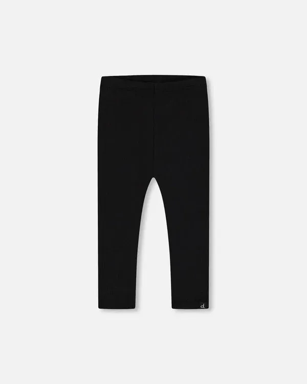 DPD Basic Ribbed Leggings in Black