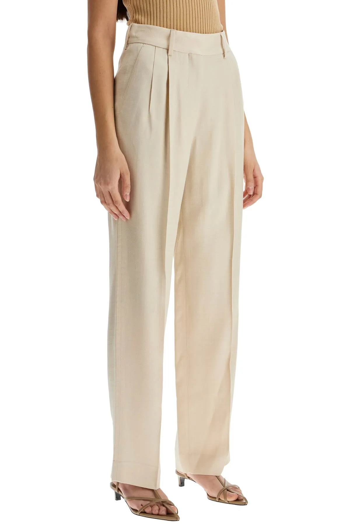 Embroidered High-Rise Trousers