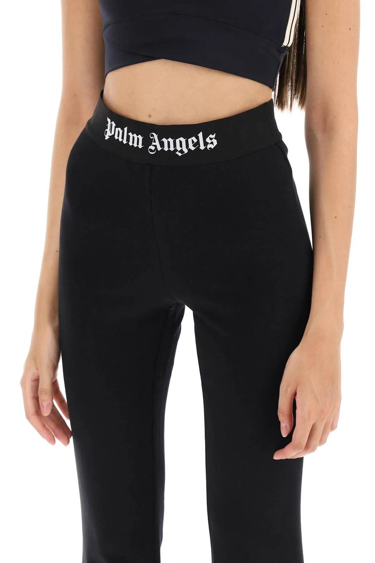 flared joggers with logoed waistband