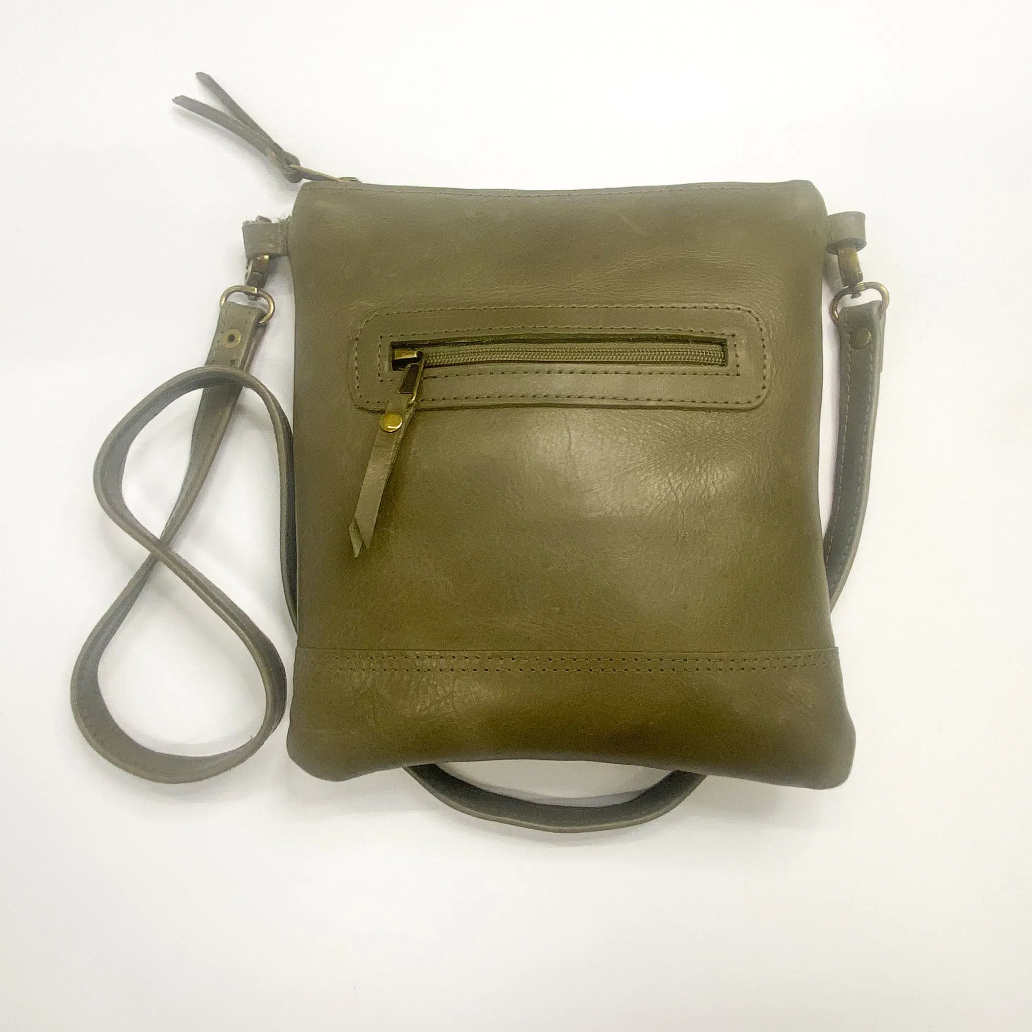 Gia leather olive postman bag