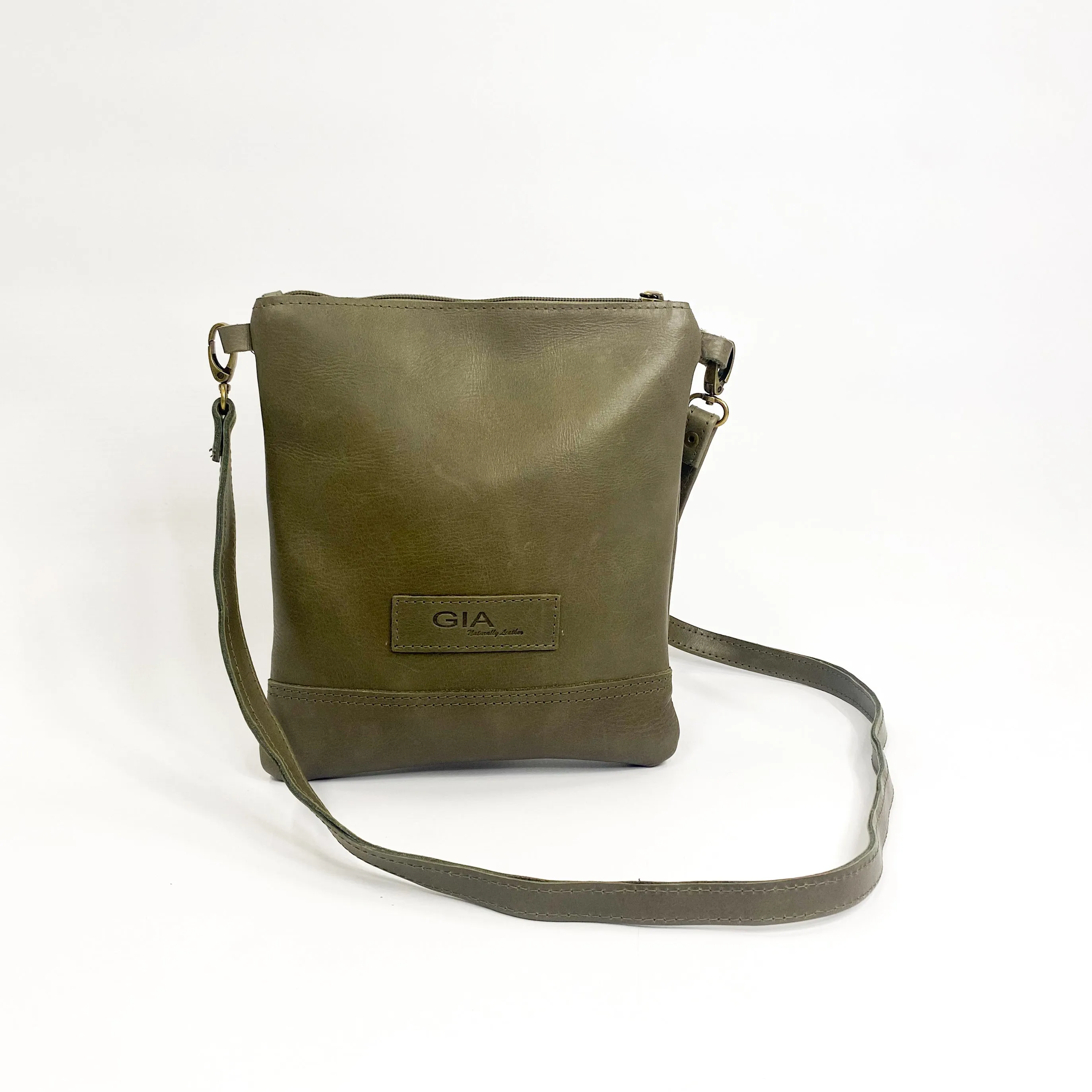 Gia leather olive postman bag