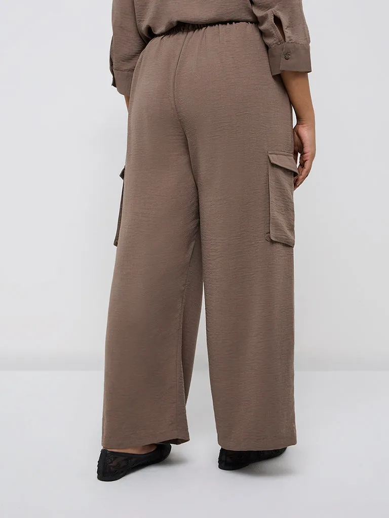 Gia Taupe High-Rise Trousers