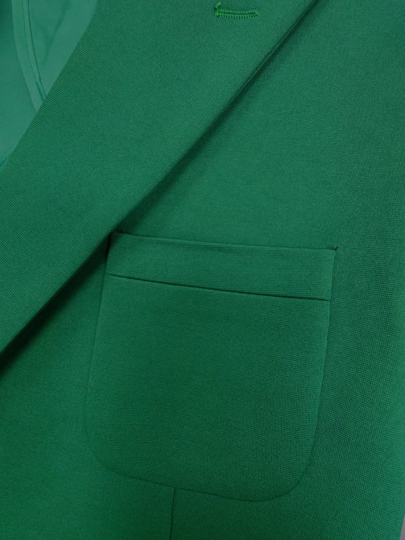 Green Peak Lapel Double Breasted Blazer