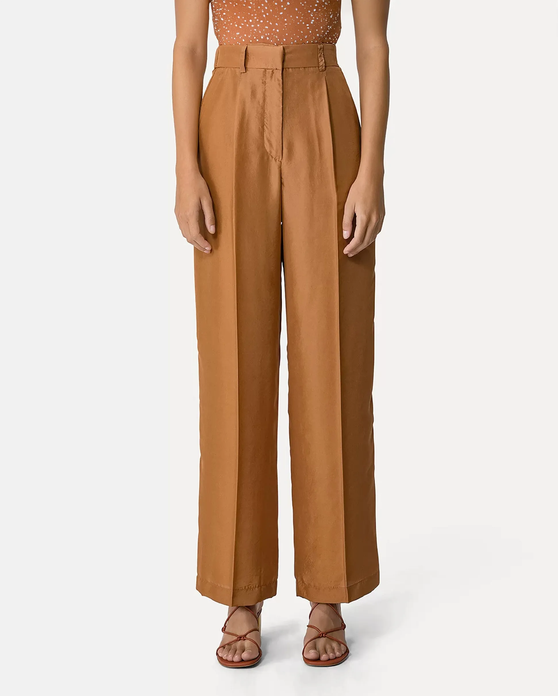 HABOTAI HIGH RISE TROUSERS / BRONZE