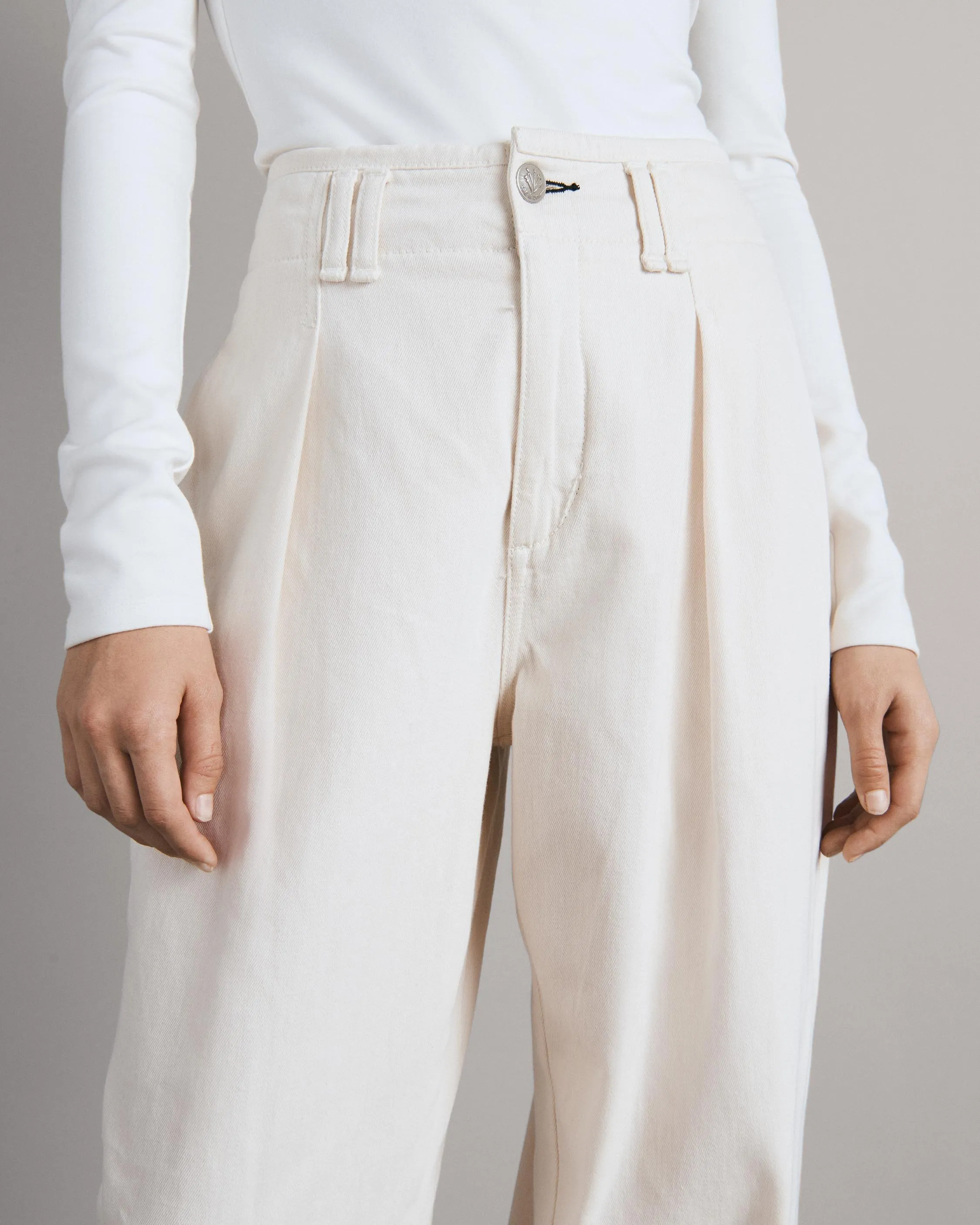 High-Rise Pleated Trousers