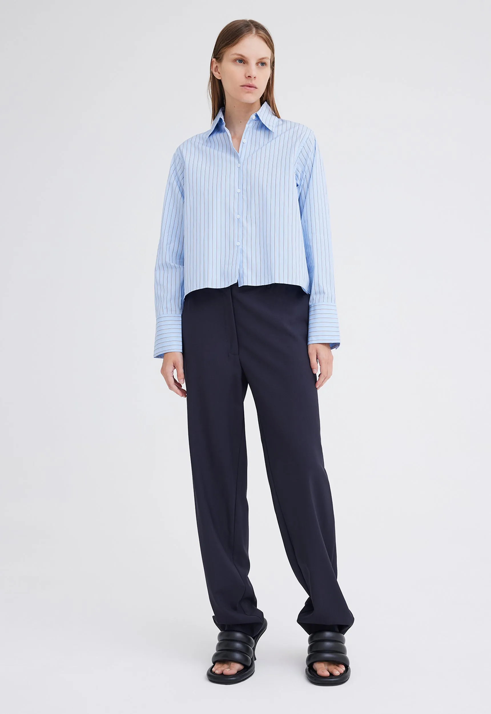 Karl Italian Cotton Shirt - Big Blue Stripe