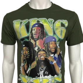 King Von Olive Men's Graphic Tees 100% Cotton