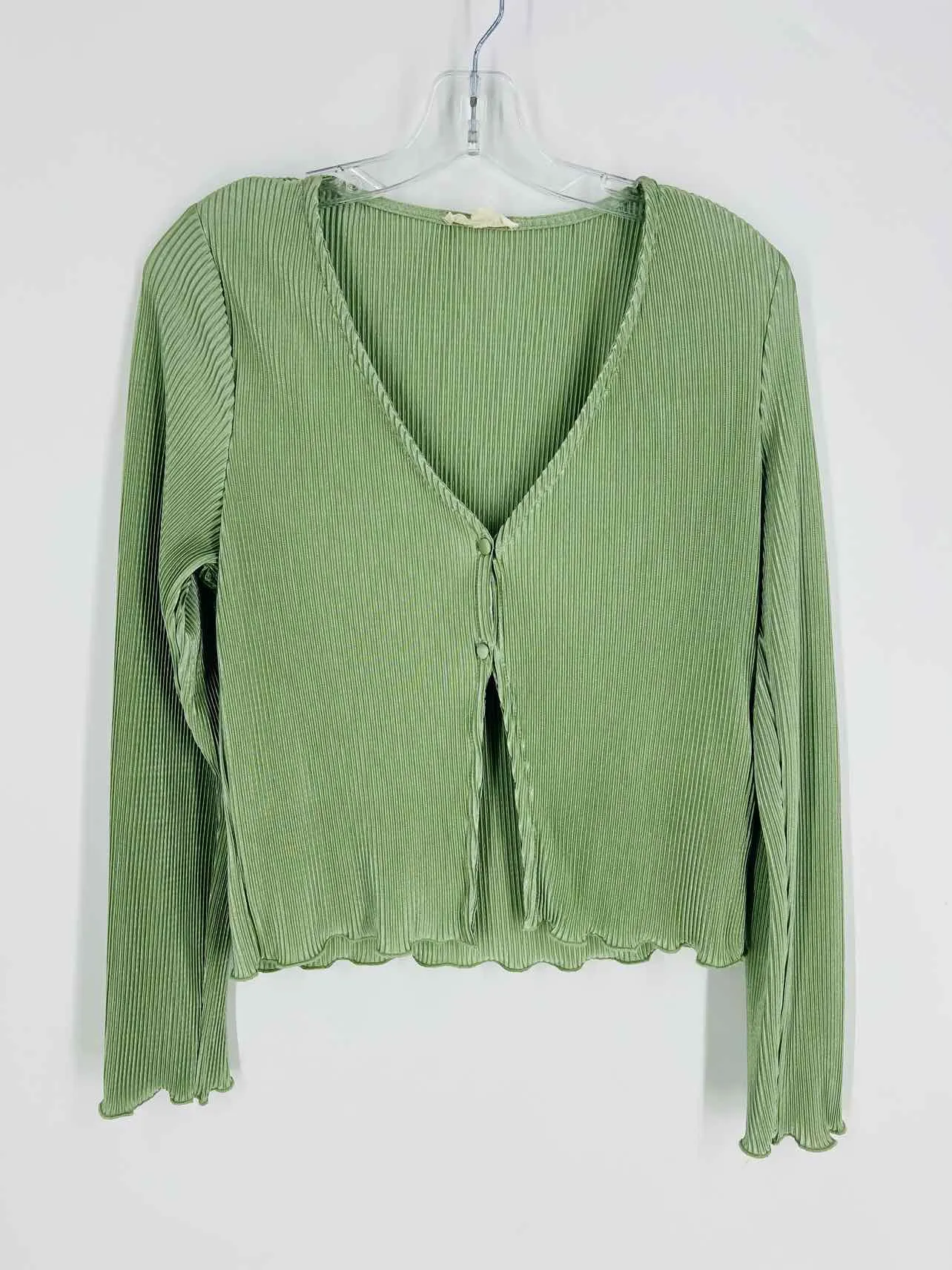 L.A. Hearts Size S Sage Ribbed Tops Blouse