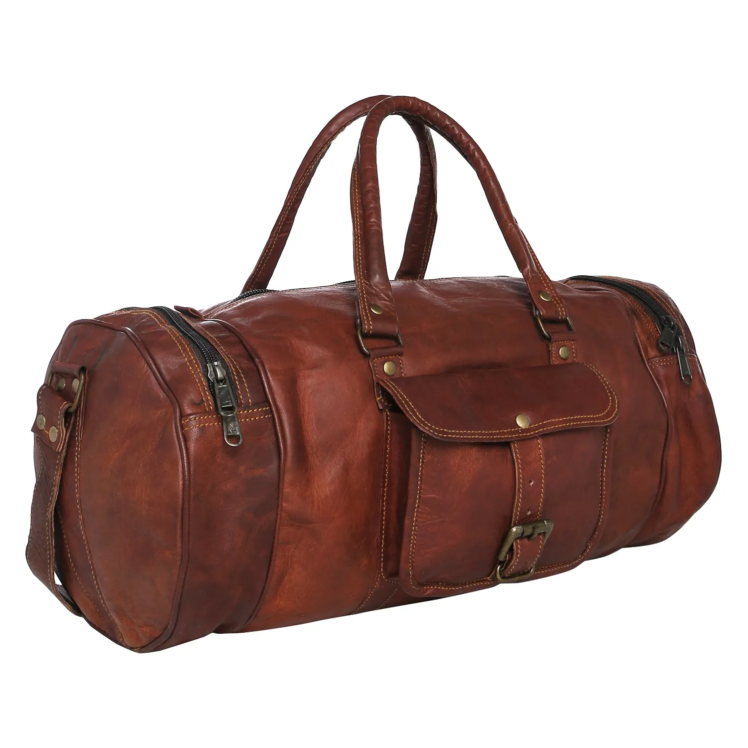 Leather Gym Duffel Bag