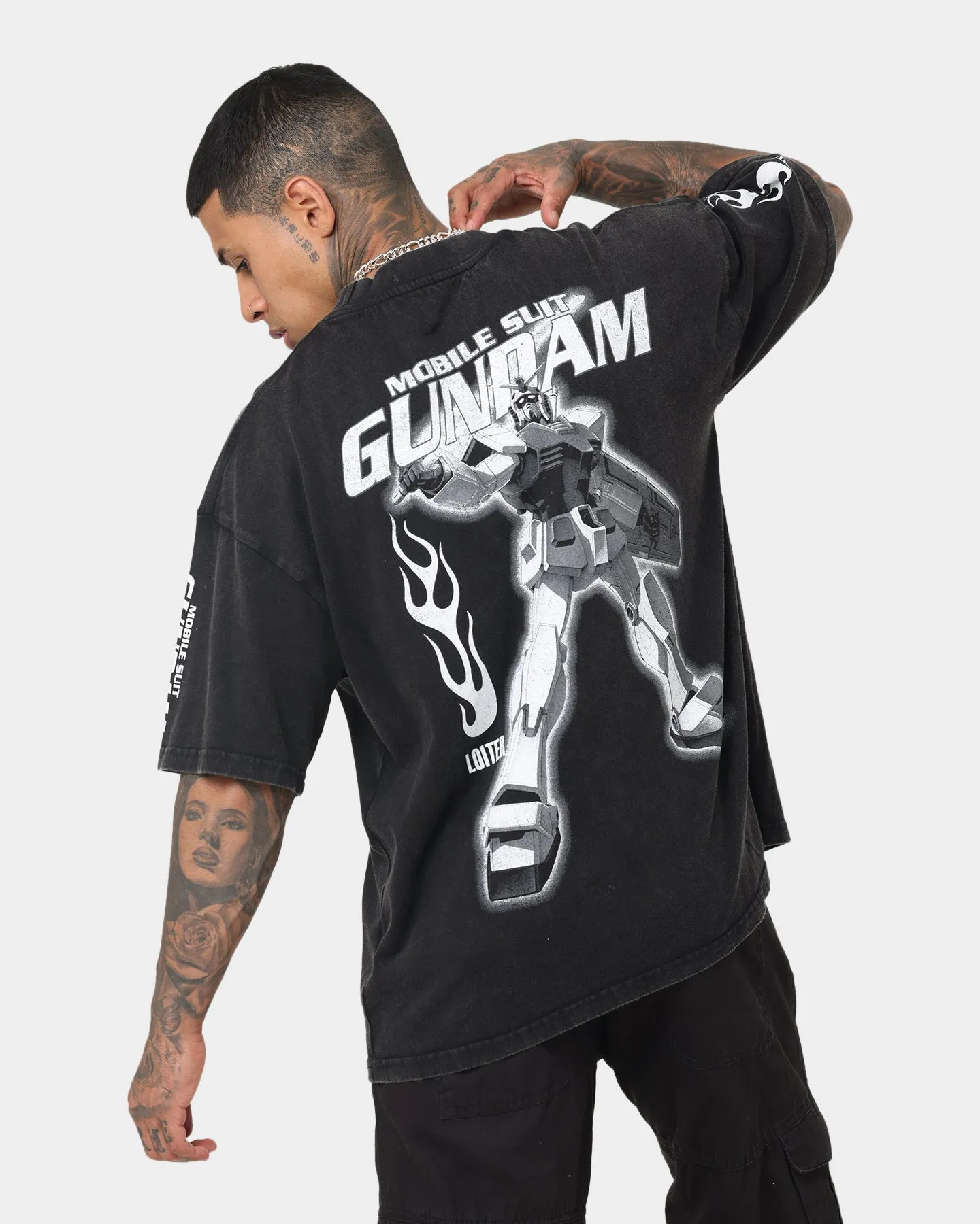 Loiter X Gundam Gundam Vintage T-Shirt Black Wash