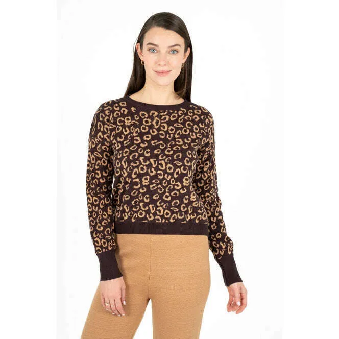 M-Made in Italy - Leopard Knit Sweater - Brown