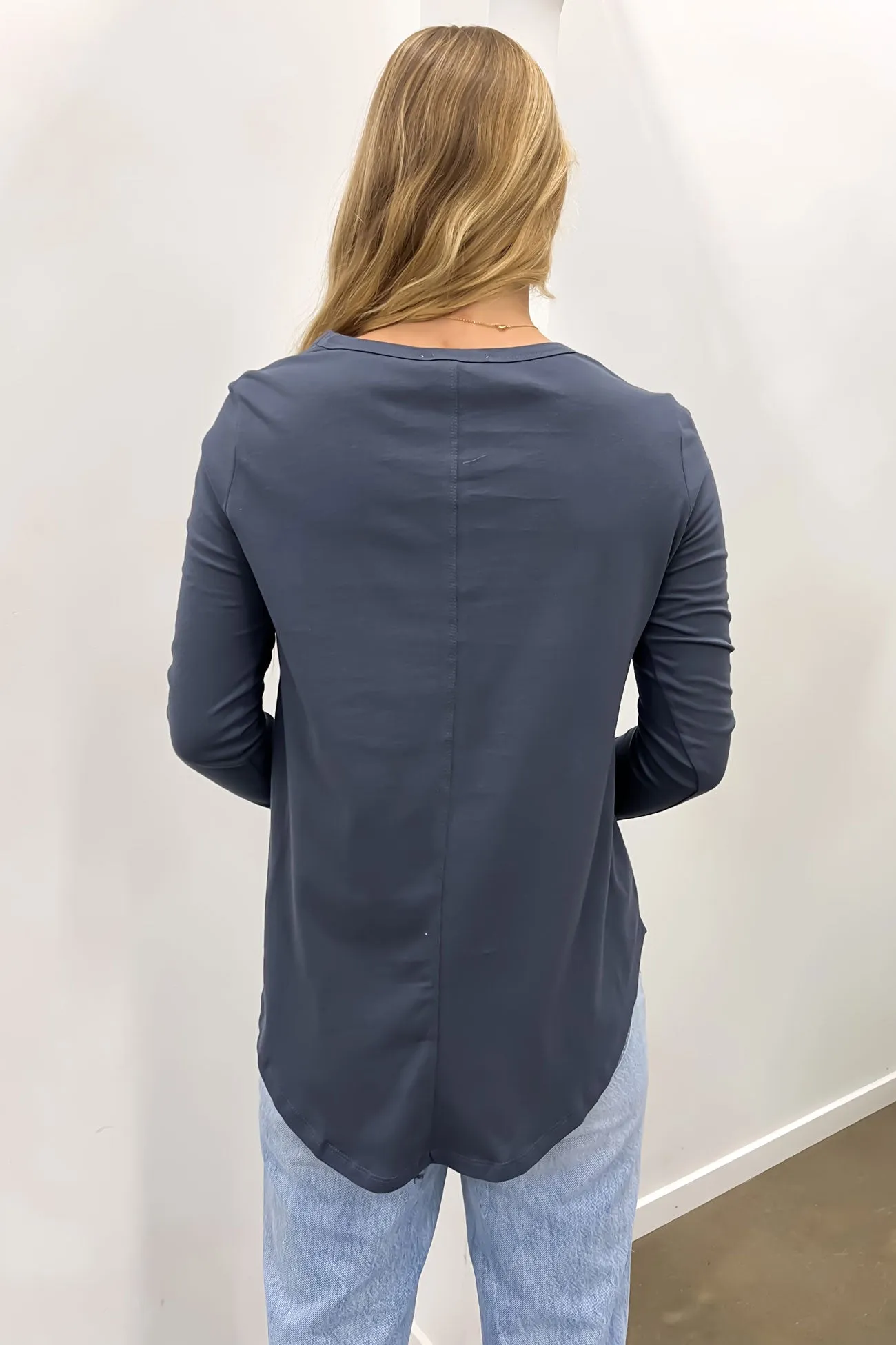 Megan Long Sleeve Top Indi Blue