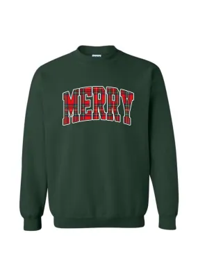 Merry Plaid | Adult Crewneck