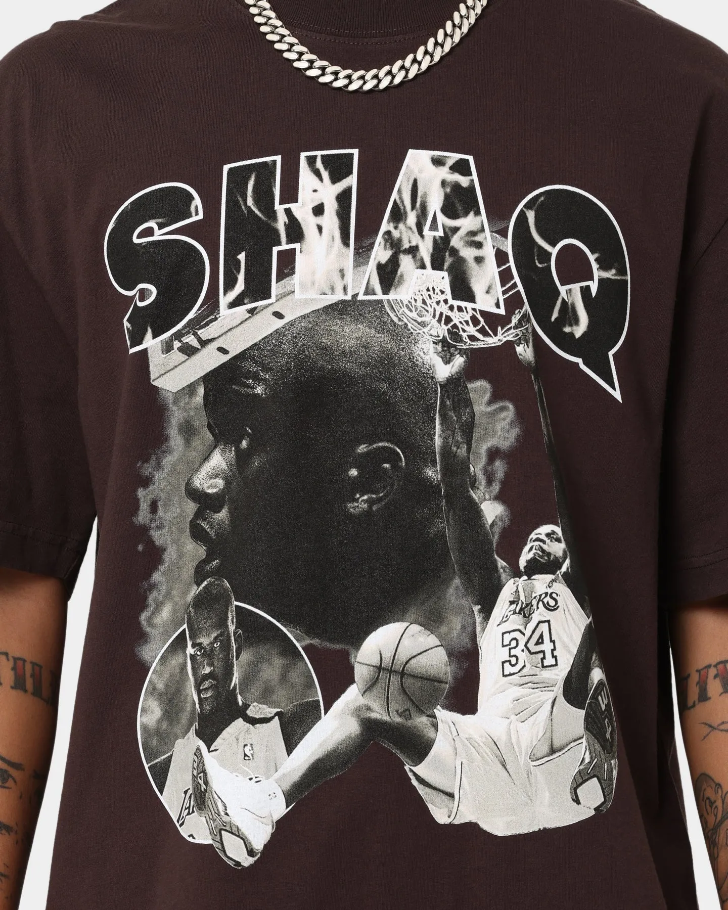 Mitchell & Ness Los Angeles Lakers Shaquille O'Neal Baroque T-Shirt Baroque Brown