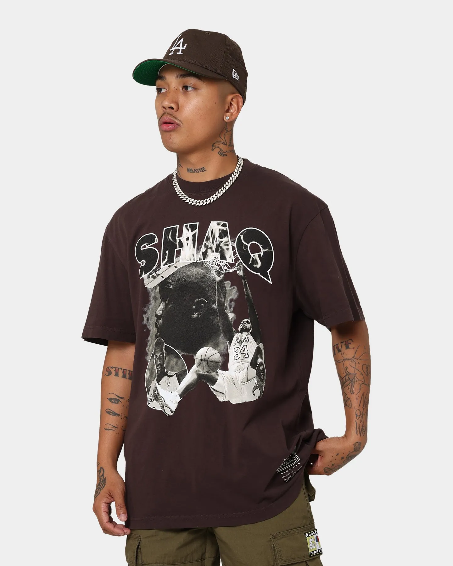 Mitchell & Ness Los Angeles Lakers Shaquille O'Neal Baroque T-Shirt Baroque Brown