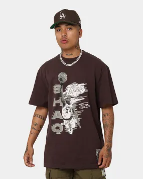 Mitchell & Ness Los Angeles Lakers Shaquille O'Neal Scribble T-Shirt Baroque Brown