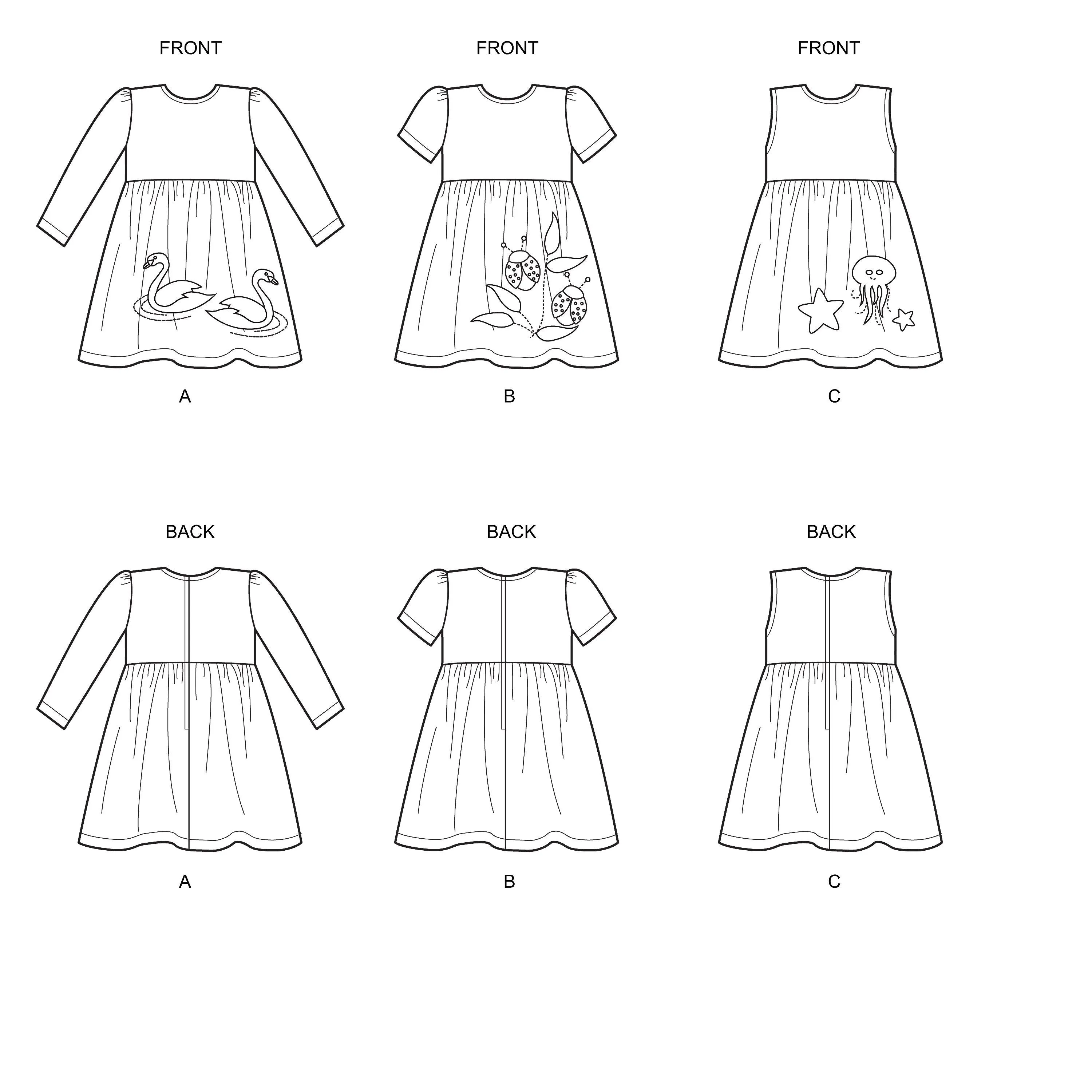 New Look 6647 Toddlers' Dresses with Appliques