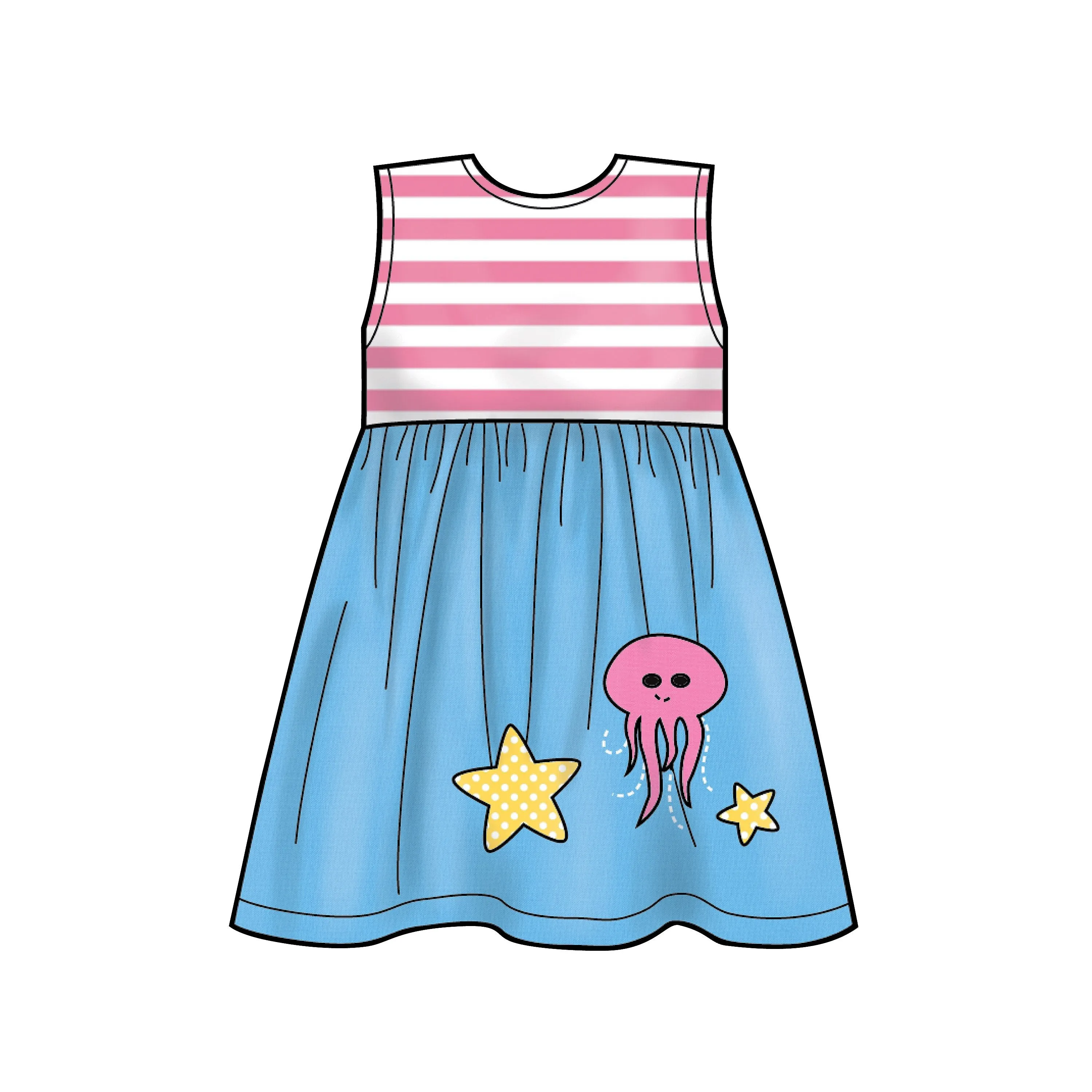 New Look 6647 Toddlers' Dresses with Appliques