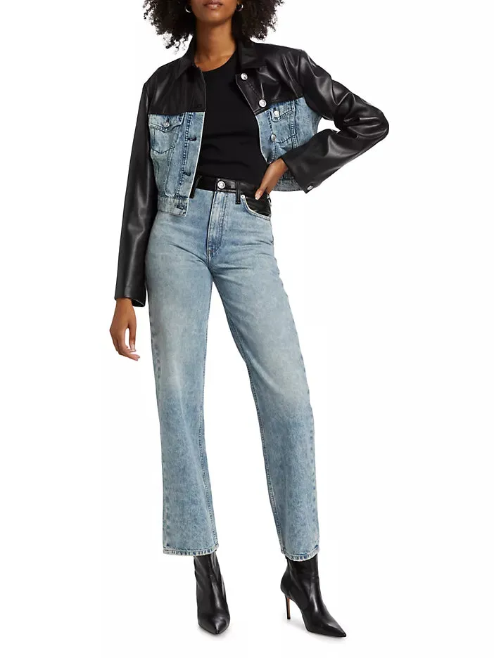 RAG & BONE SHEA HIGH-RISE STRAIGHT-LEG COMBO JEANS