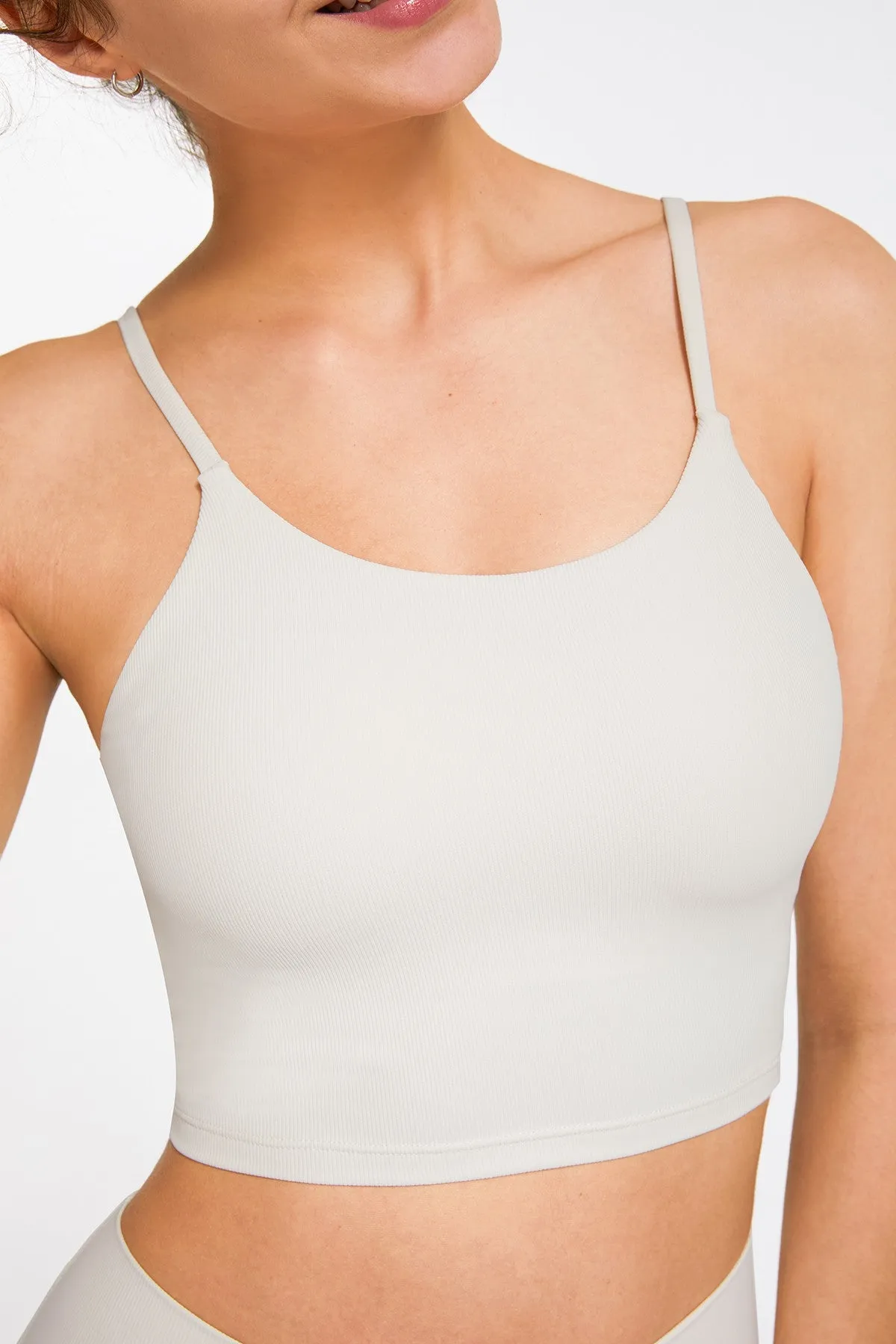 Ribbed Spaghetti Strap Cropped Camisole