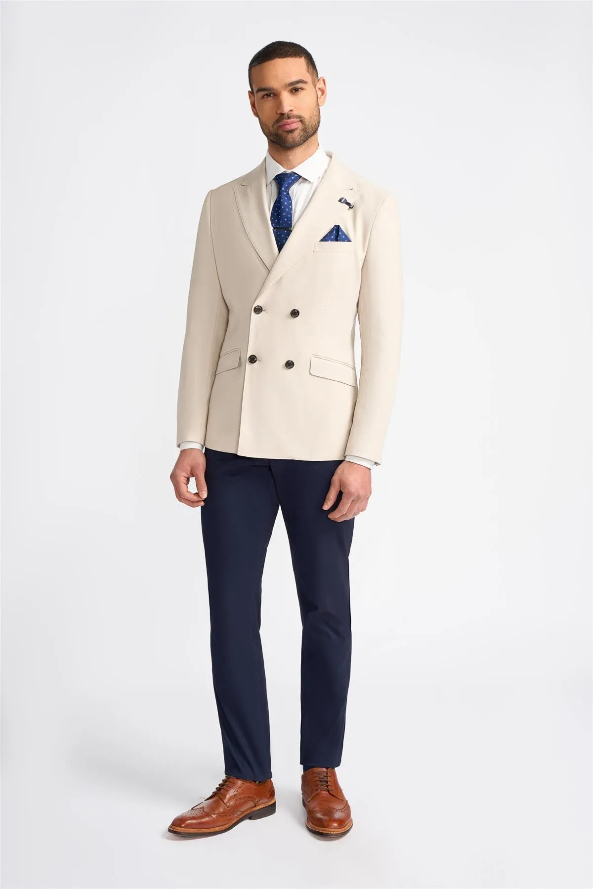 Romeo Double Breasted Beige Blazer