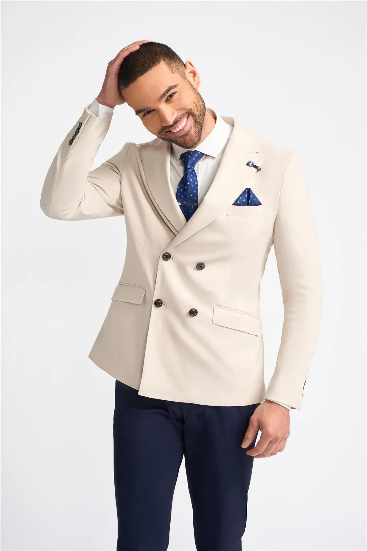 Romeo Double Breasted Beige Blazer