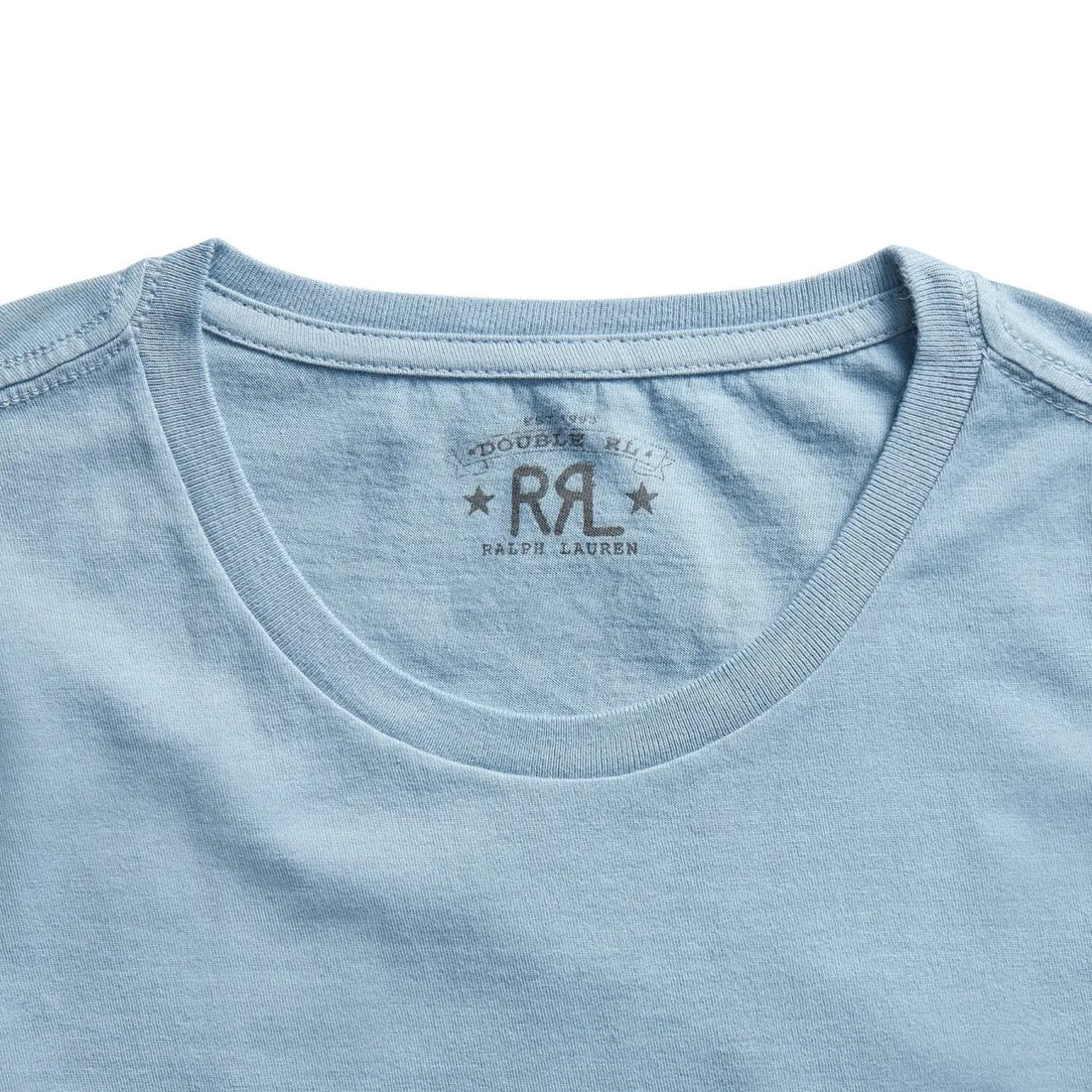 RRL by Ralph Lauren Garment-Dyed Crewneck T-Shirt Light Blue