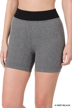 *STEAL!* Essential Ribbed Shorts (Grey)