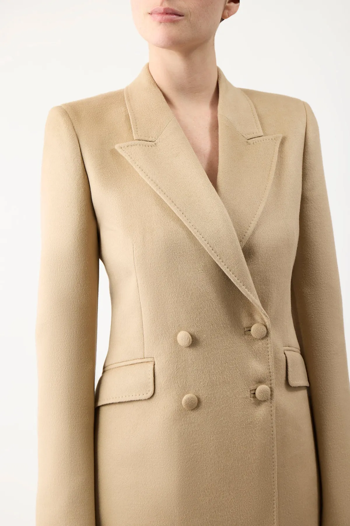 Stephanie Blazer in Camel Winter Silk