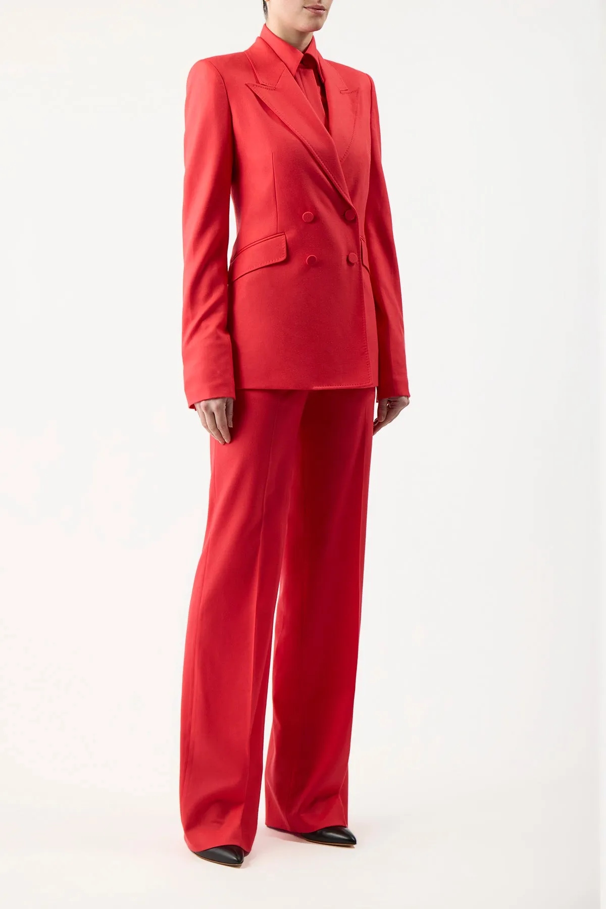 Stephanie Blazer in Red Topaz Superfine Wool